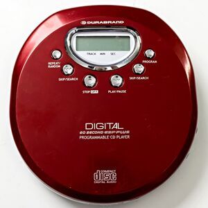 Durabrand CD Player Walkman 60 Second ESP Plus Digital Red CD-85 Tested Works